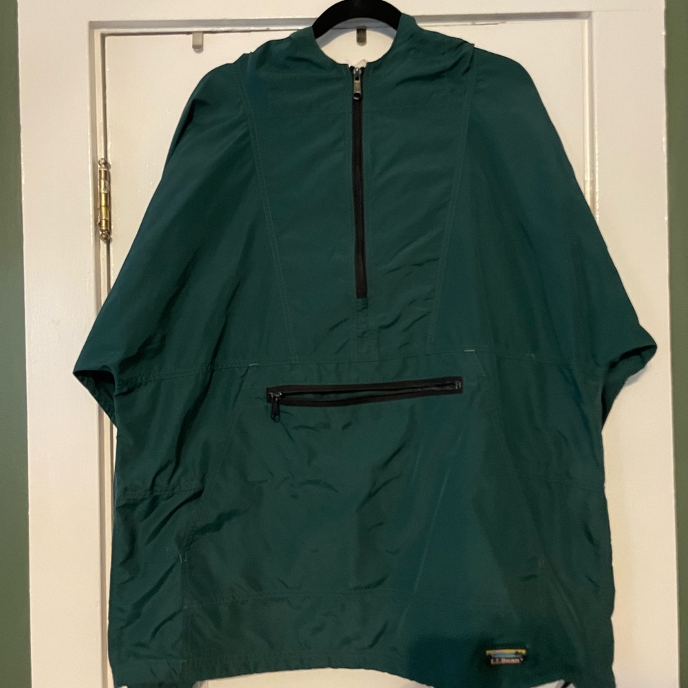 L.L. Bean Vintage Forest Green Windbreaker with Hood